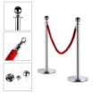 COLONNINE IN ACCIAIO INOX  SILVER SEPARACODE CON CORDONE ROSSO 32 X 95 CM