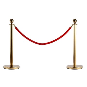 COLONNINE IN ACCIAIO INOX SEPARACODE GOLD CON CORDONE ROSSO 32 X 95 CM