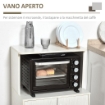 EASYCOMFORT Mobile Cucina con Ruote Ripiano per Microonde in Legno  Truciolare, 60.4x40.3x97cm Bianco