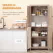 MOBILE CUCINA A 4 ANTE CON MENSOLE REGOLABILI IN LEGNO 80X40X182CM