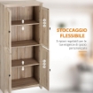 MOBILE CUCINA A 4 ANTE CON MENSOLE REGOLABILI IN LEGNO 80X40X182CM