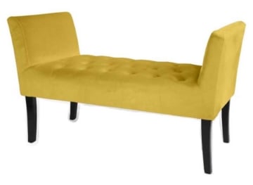 PANCA IN VELLUTO CON GAMBE NERE 110 X 40 X 60 CM IN COLORE GIALLO ORO