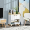 Il numero 1 del risparmio-MOBILETTO MULTIUSO CON PIEDINI E ANTE 60X30X78CM  IN LEGNO BIANCO E BEIGE