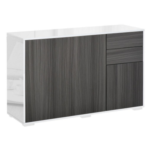 Mobiletto multiuso 39,6x35 cm in legno grigio lucido - Boras bath