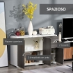 MOBILETTO IN LEGNO CON APERTURA A PRESSIONE 117X36X74CM BIANCO E GRIGIO SCURO