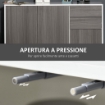 MOBILETTO IN LEGNO CON APERTURA A PRESSIONE 117X36X74CM BIANCO E GRIGIO SCURO