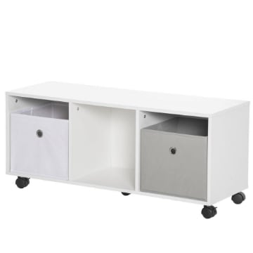 MOBILETTO PORTAGIOCHI CON RUOTE SALVASPAZIO 90X30X37.9CM BIANCO