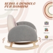 SEDIA A DONDOLO PER BAMBINI 50X45X50 CM ROSA E GRIGIO