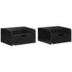 SET 2 COMODINI SOSPESI IN TRUCIOLATO NERO 40X30X19,5 CM NERO