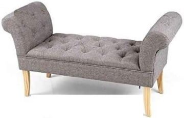 PANCA IN TESSUTO CON POGGIOLI 103 X 40 X H60CM IN COLORE GRIGIO