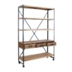 BUCK SCAFFALE A 5 RIPIANI CON 3 CASSETTI IN STILE INDUSTRIAL 114,3X46,5XC136 CM