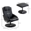 POLTRONA RELAX RECLINABILE CON POUF POGGIAPIEDI IN SIMILPELLE 71X78X101CM  NERO