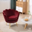 Il numero 1 del risparmio-POLTRONA VINTAGE IN VELLUTO CON SCHIENALE A CONCHIGLIA  76X67X74CM ROSSO SCURO