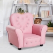 POLTRONCINA PER BAMBINI IMBOTTITA CON STRUTTURA IN LEGNO 59X41.5X49CM ROSA