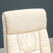 POLTRONA RELAX RECLINABILE CON SEDUTA GIREVOLE E POUF POGGIAPIEDI 80X69X110CM CREMA