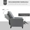 POLTRONA RELAX IMBOTTITA E RECLINABILE SIMILPELLE 70.5X86X99CM GRIGIO