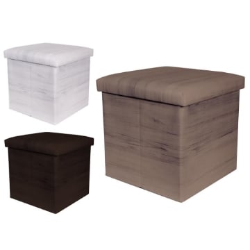 MAURY'S POUF CONTENITORE WOOD 38X38X38 CM IN COLORE ASSORTITO