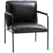 POLTRONCINA STILE INDUSTRIALE SIMILPELLE E ACCIAIO 60X59X78CM COLORE NERO