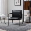 POLTRONCINA STILE INDUSTRIALE SIMILPELLE E ACCIAIO 60X59X78CM COLORE NERO