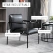 POLTRONCINA STILE INDUSTRIALE SIMILPELLE E ACCIAIO 60X59X78CM COLORE NERO