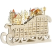 CALENDARIO DELL'AVVENTO A SLITTA IN LEGNO E LED 45X10X31 CM