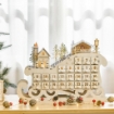 CALENDARIO DELL'AVVENTO A SLITTA IN LEGNO E LED 45X10X31 CM