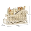 CALENDARIO DELL'AVVENTO A SLITTA IN LEGNO E LED 45X10X31 CM
