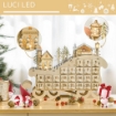 CALENDARIO DELL'AVVENTO A SLITTA IN LEGNO E LED 45X10X31 CM