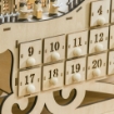 CALENDARIO DELL'AVVENTO A SLITTA IN LEGNO E LED 45X10X31 CM