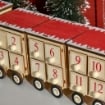 CALENDARIO DELL AVVENTO A TRENO IN LEGNO CON LED 40X81X11 CM