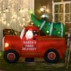 BABBO NATALE SU CAMION GONFIABILE 180CM DA INTERNO ED ESTERNO CON LUCI A LED 