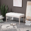 PANCA FONDO LETTO CON GAMBE IN LEGNO OTTOMANA 80X40X41 CM BEIGE