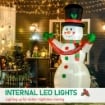 PUPAZZO DI NEVE GONFIABILE GIGANTE DA ESTERNO IMPERMEABILE CON LUCI A LED 243 CM