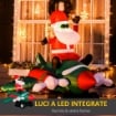 BABBO NATALE GONFIABILE CON LUCI LED INTEGRATE 220X178X160CM MULTICOLORE