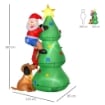 ALBERO DI NATALE GONFIABILE CON BABBO NATALE, CAGNOLINO E LUCI LED 123X85X180CM