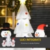 ALBERO DI NATALE GONFIABILE CON PUPAZZI DI NEVE 143X92X185CM MULTICOLORE