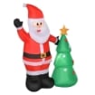 BABBO NATALE GONFIABILE CON ALBERO DA150CM CON LUCI LED ROSSO