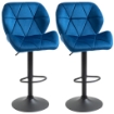 SET 2 SGABELLI GIREVOLI CON ALTEZZA REGOLABILE RIVESTIMENTO VELLUTO BLU