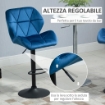 SET 2 SGABELLI GIREVOLI CON ALTEZZA REGOLABILE RIVESTIMENTO VELLUTO BLU