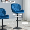 SET 2 SGABELLI GIREVOLI CON ALTEZZA REGOLABILE RIVESTIMENTO VELLUTO BLU