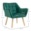 POLTRONCINA STILE NORDICO  EFFETTO VELLUTO 64X62X72.5 CM VERDE