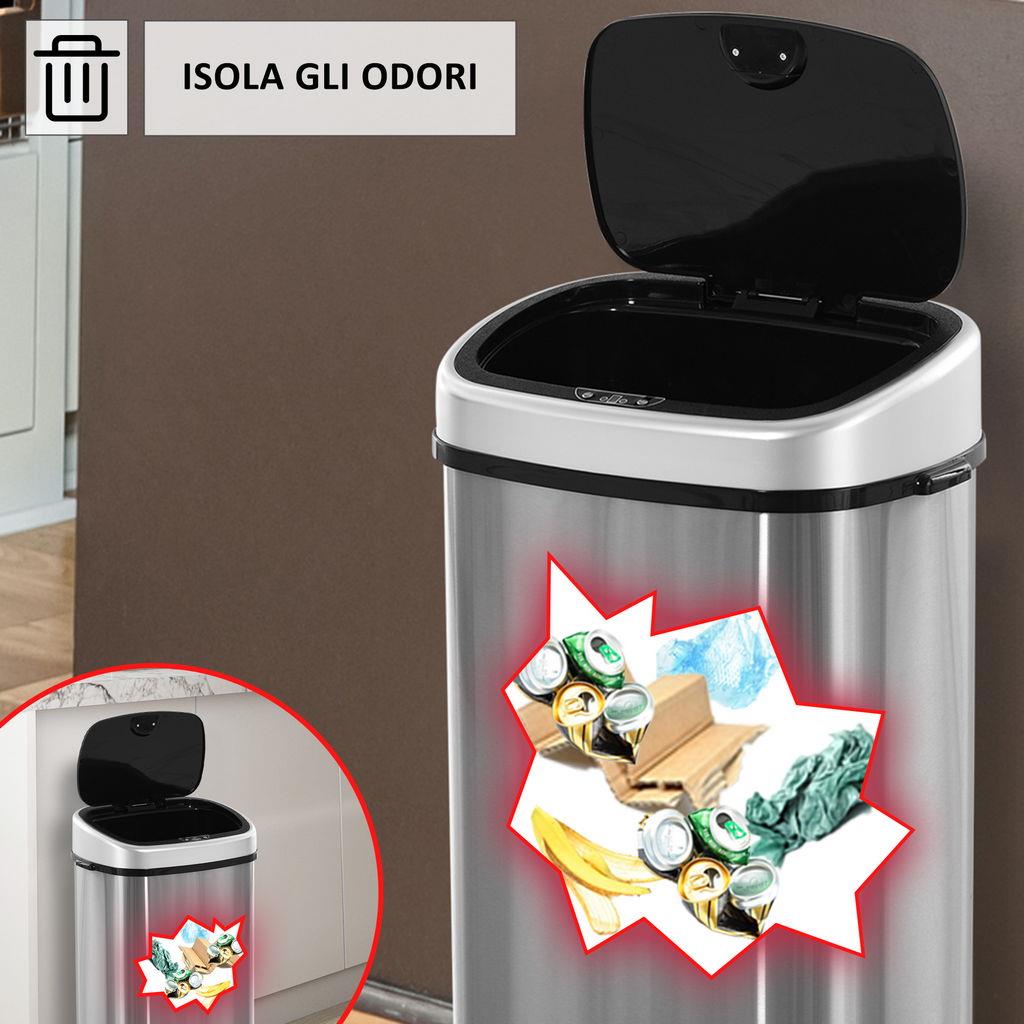 Tower T838028BLK Pattumiera Elettronica Con Sensore A Infrarossi, 50 Litri, Acciaio Inox Nero - 2