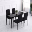 SET 4 SEDIE IMBOTTITE STILE MODERNO IN METALLO E TESSUTO NERO