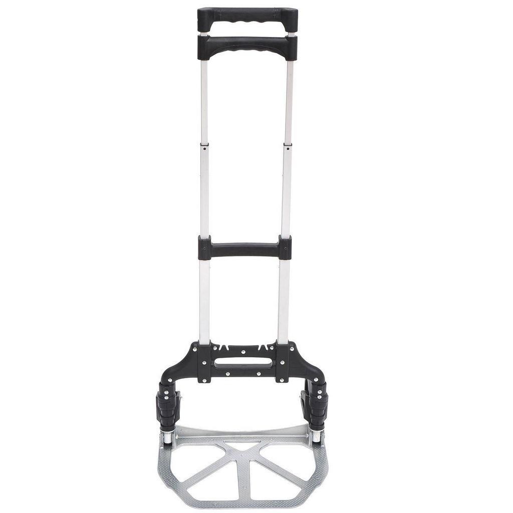 FCH Carrello Pieghevole In Alluminio 74,8 Kg – Portatile, Manico Telescopico, Si Piega A 5 Cm, Nero