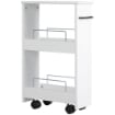 CARRELLO SALVASPAZIO MULTIUSO IN LEGNO MDF E RUOTE 42.5X20.3X66.7CM BIANCO