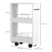 CARRELLO SALVASPAZIO MULTIUSO IN LEGNO MDF E RUOTE 42.5X20.3X66.7CM BIANCO