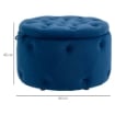 POUF POGGIAPIEDI TONDO CON VANO CONTENITORE IN VELLUTO TRAPUNTATO 60 X 40 CM BLU