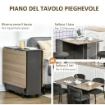 TAVOLO PIEGHEVOLE IN TRUCIOLATO CON 2 CASSETTI A 6 RUOTE140X76X76CM