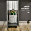 TAVOLO PIEGHEVOLE IN TRUCIOLATO CON 2 CASSETTI A 6 RUOTE140X76X76CM