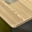TAVOLO PIEGHEVOLE IN TRUCIOLATO CON 2 CASSETTI A 6 RUOTE140X76X76CM
